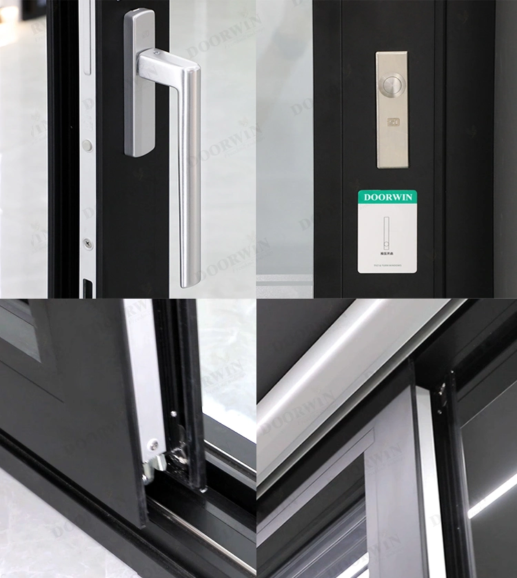 2022 Doorwin Factory Supply Windproof Waterproof New Aluminium Double Glass Door Exterior Custom Entry Storm Commercial Sliding Patio Doors for Sale