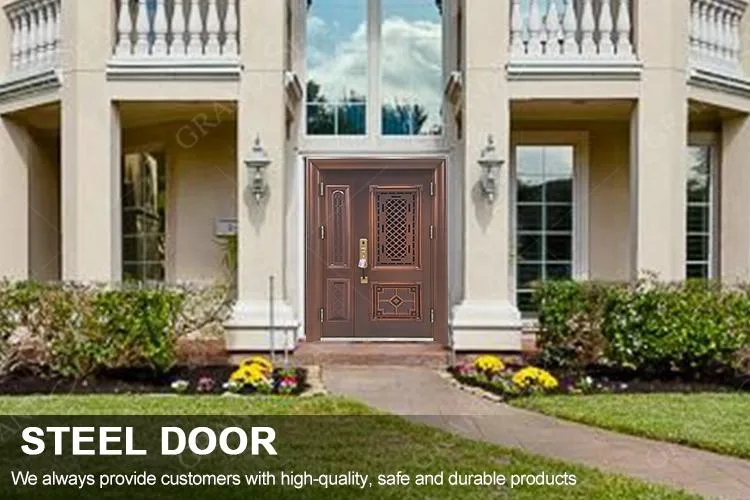 Luxury Villa Entry Exterior Front Safety House Main Entrance Metal Residence Security Steel Door