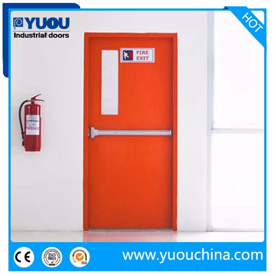 High Quality China Standard Certification 90 180 Minutes Fire Rated Proof Steel Glazed Metal or Stainless Steel Emergency Escape Exit Door