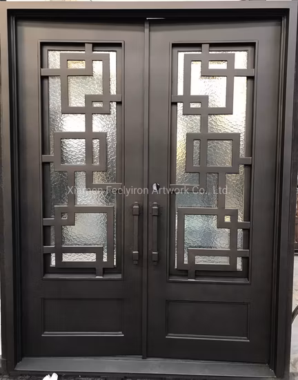 Hot Sale American Popular Security Wrought Metal Entry Double Doors