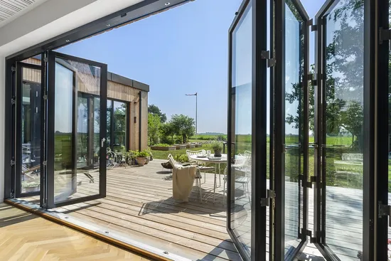 Entry Door Exterior Patio Storm Impact Heavy Aluminum Tempered Glass Sliding Doors 