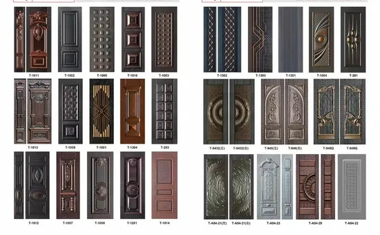 White Steel Wood Entry Security American Panel Door with Glass Window 