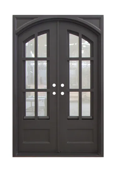 Security Entry Doors Custom French Wrought Iron Storm Front Door 